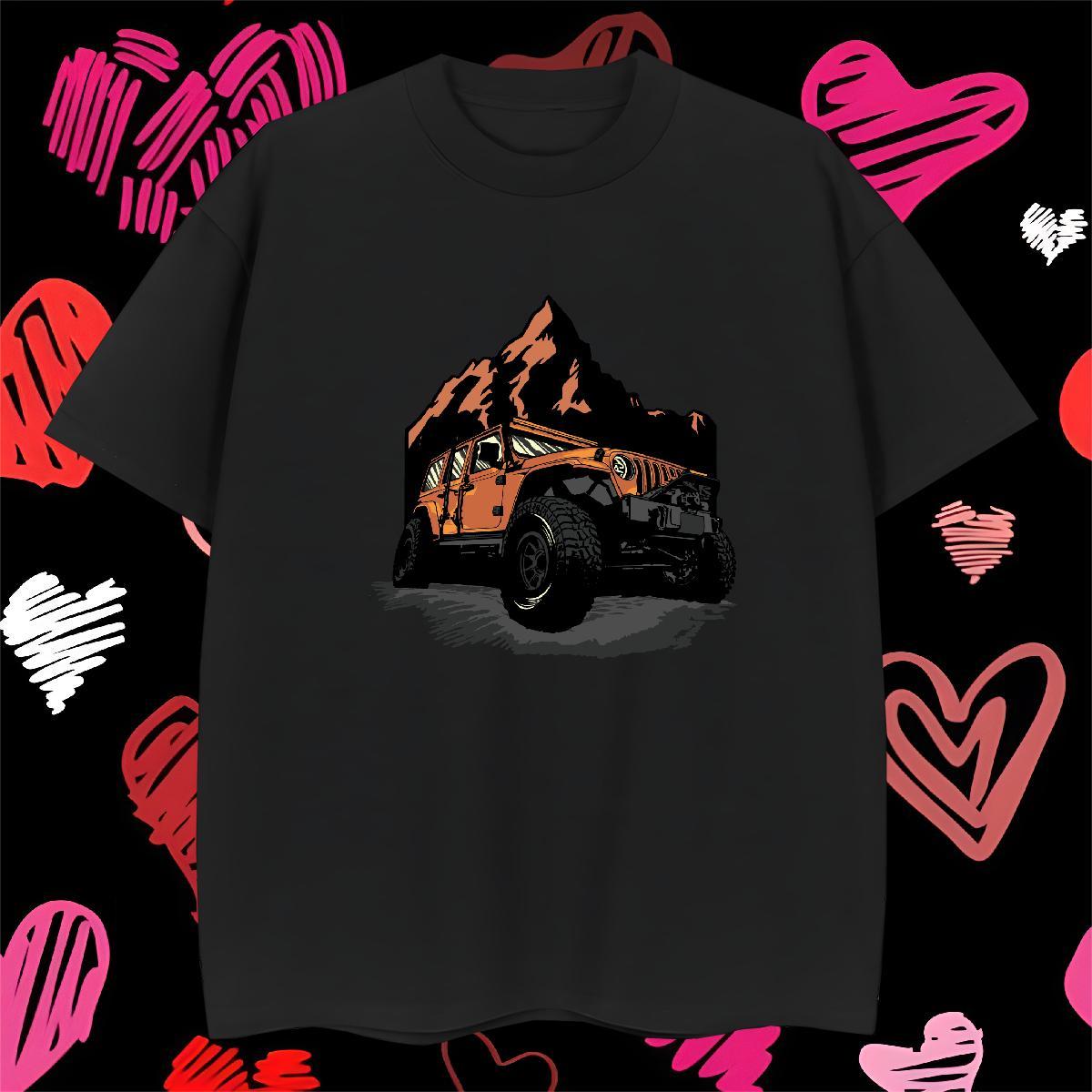 Unisex T Shirts Men 100% Cotton 230g car Beach Oversized 3XL 4XL Short Sleeve Soft Tshirts Fashion Design Tops Shirt