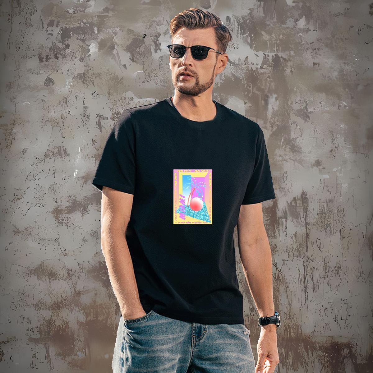 Cool Design T-Shirts 230g 100% Cotton beach Casual Daily Wear Cartoon Print Breathable Crew Neck Tshirt for Man Woman 2024 DIY Tops