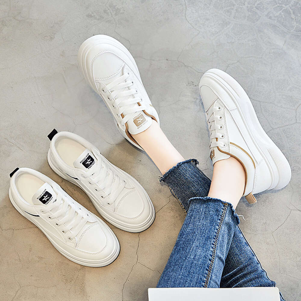 Ddmysports White Women S Autumn New Breathable Student Korean Version Sponge Cake Shoes Casual Board OUTDOOR