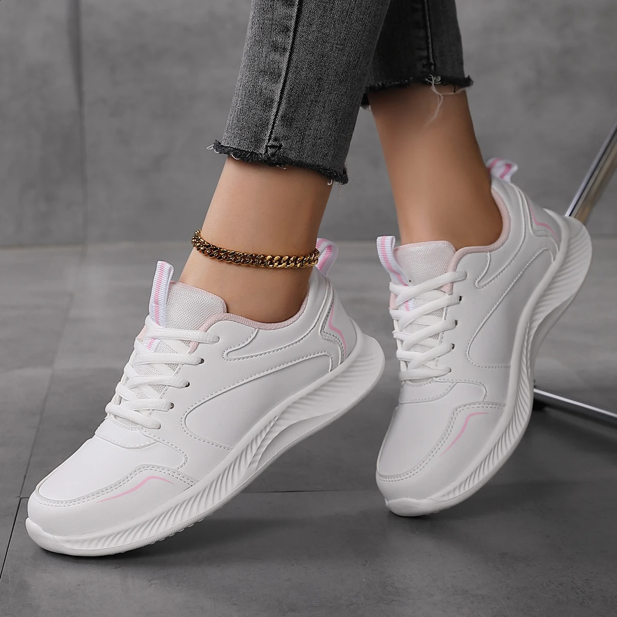 Woman Tennis Sneakers Fashion Comfort Sports Board Shoes Casual Shoes Female Spring Summer Ladies Female Women Shoe PU 240809