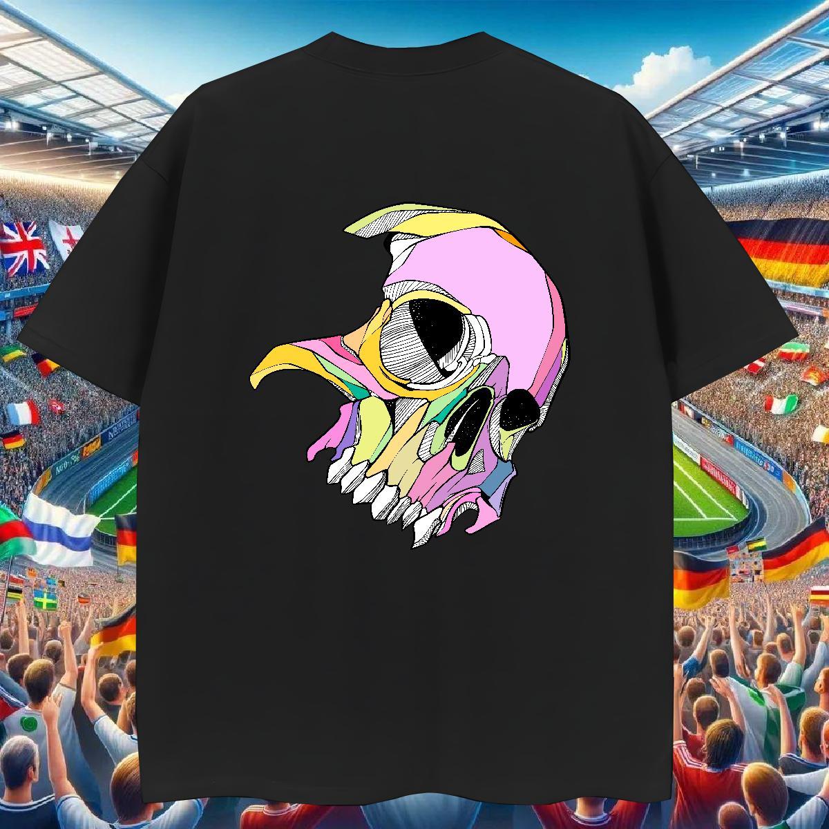 Comfortable Men T Shirts 230g Cotton skull Anime Printing Street Custom Anime Short Sleeve Soft Men Clothes T-Shirt 2024 Tshirts