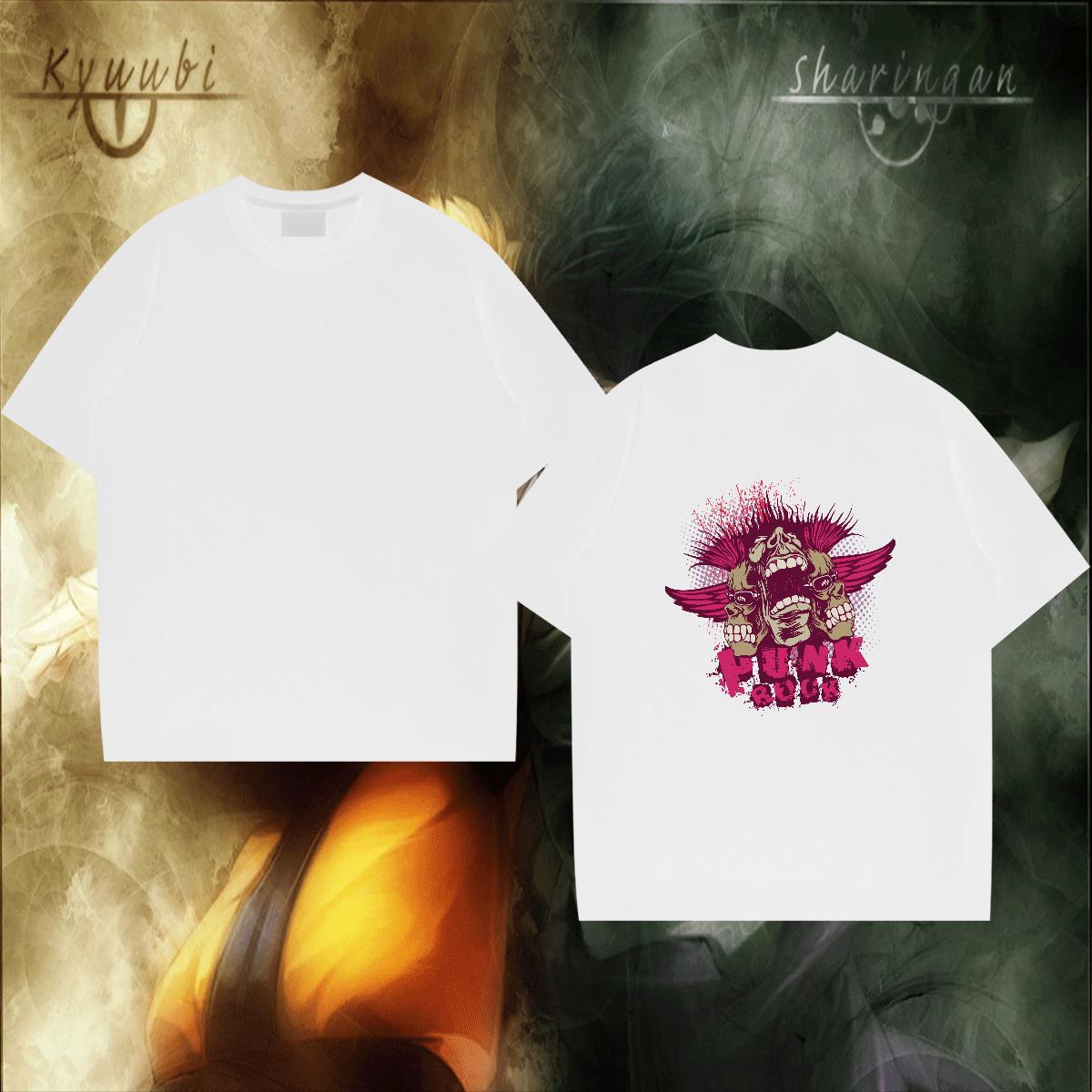 Classic T shirt 230g 100% Cotton skull Hip Hop Street Custom Big Size Breathable Short Sleeve Men Tshirts Factory Direct Tees