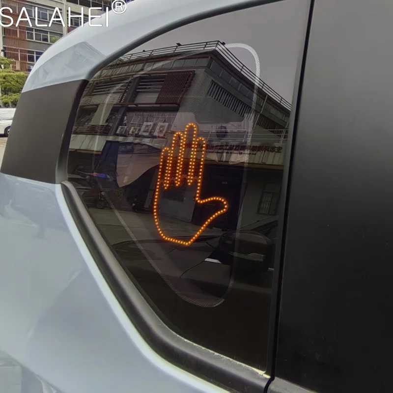 Hand Gesture Light for CarNew Finger Light Led Car Back Window SignCar Finger Light with RemoteRoad Rage Led Car Accessories Y240817