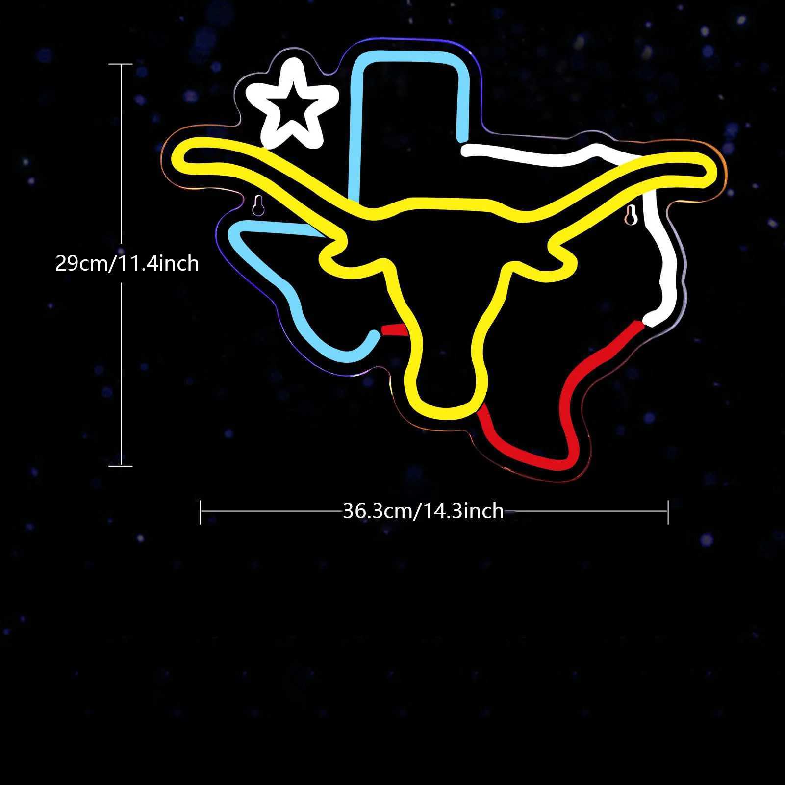 Longhorn neon sign LED TEXAS neon sign for room bar TEXAS wall decoration Western Gift for Friends Colleague Partner B240817