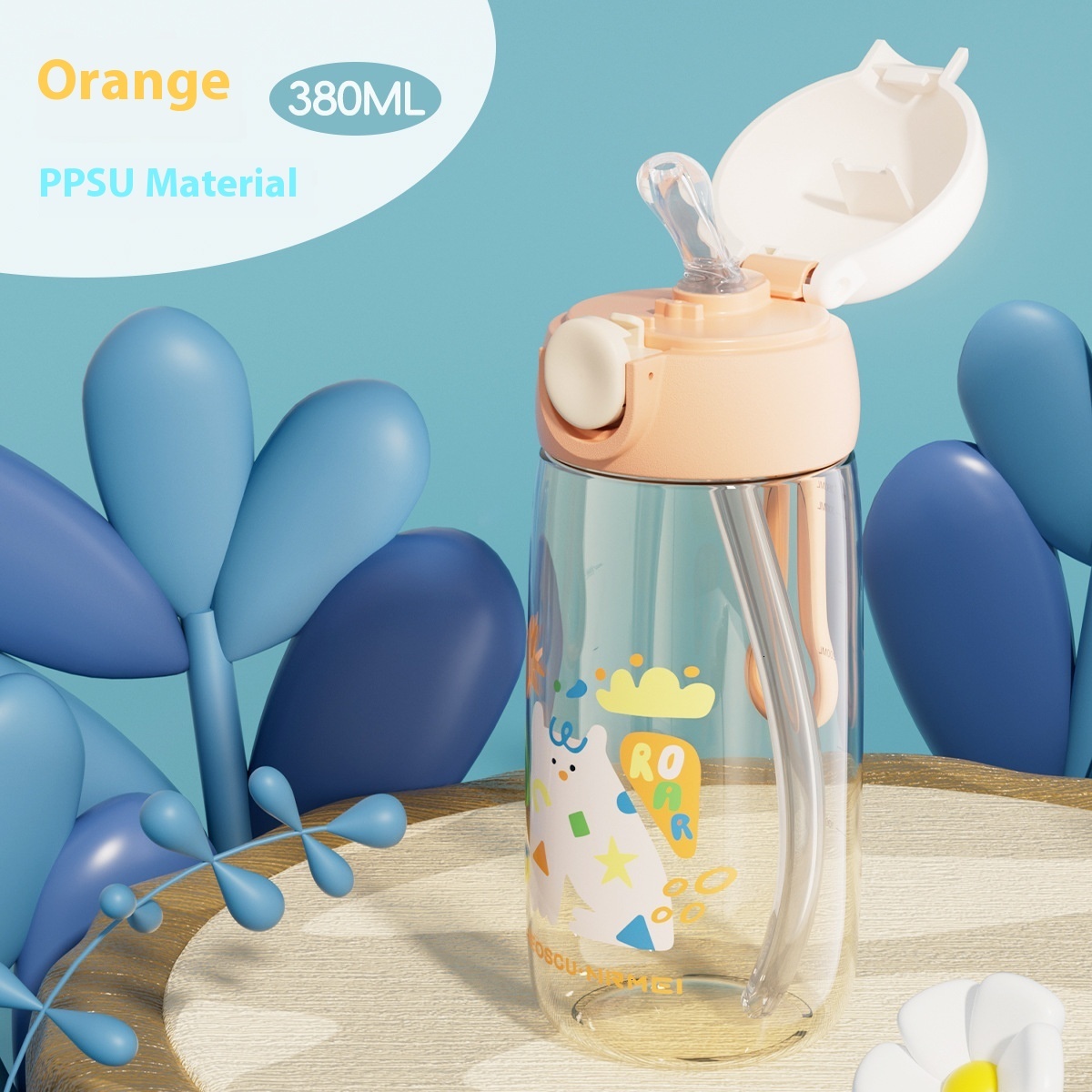 Safety First: Non-Toxic PPSU Baby Feeding Bottle with Built-in Straw - Perfect for On-the-Go Parents and Students