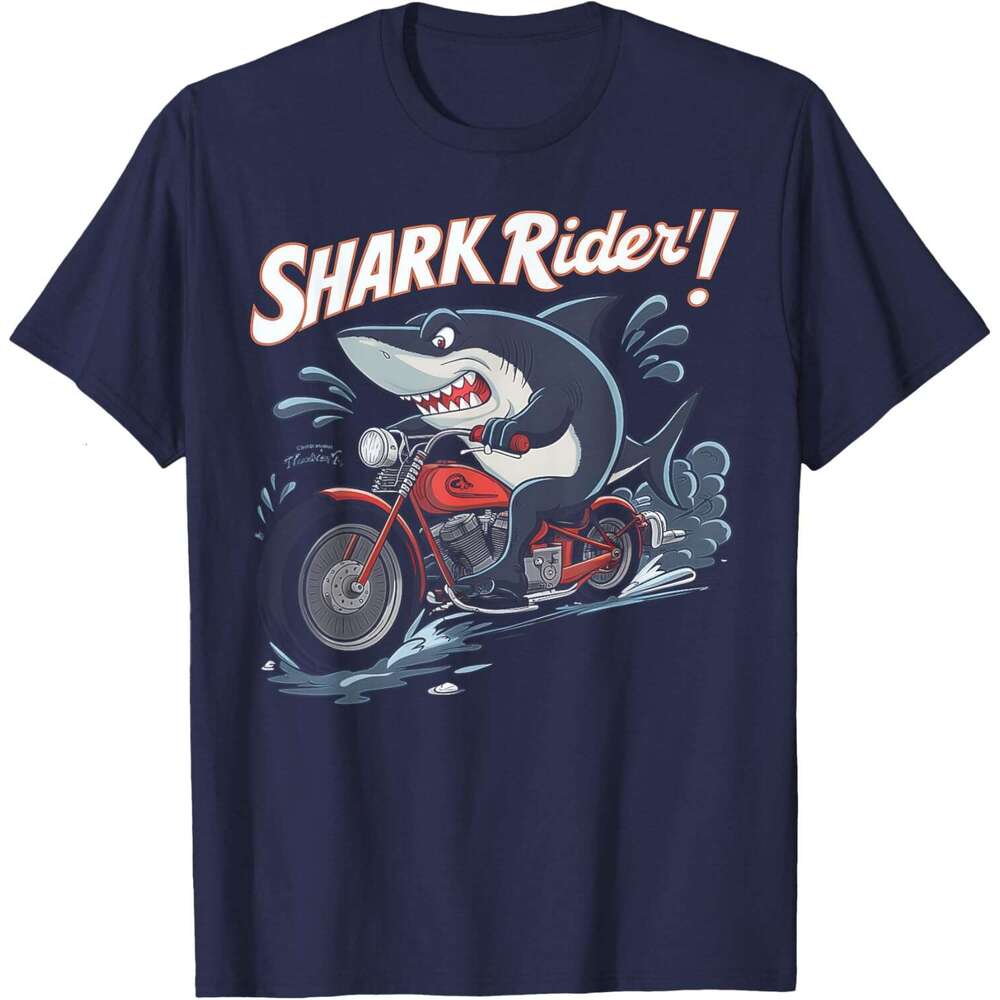 2025S Fashion Designer T Shirt For Mens Rider Motorcycle Ocean Shark Gift Graphi T Shirt Shirts Tshirt Graphic Tee Casual Tops Clothes Short Sleeve