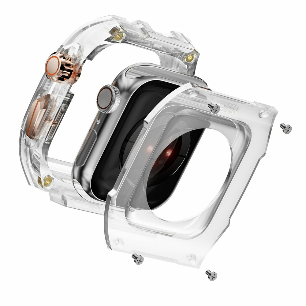 Transparent Case+TPU Strap Modification Kit for Apple Watch Ultra 2 49mm Band for IWatch Series 9 8 7 6 5 4 45mm 44mm Accessories