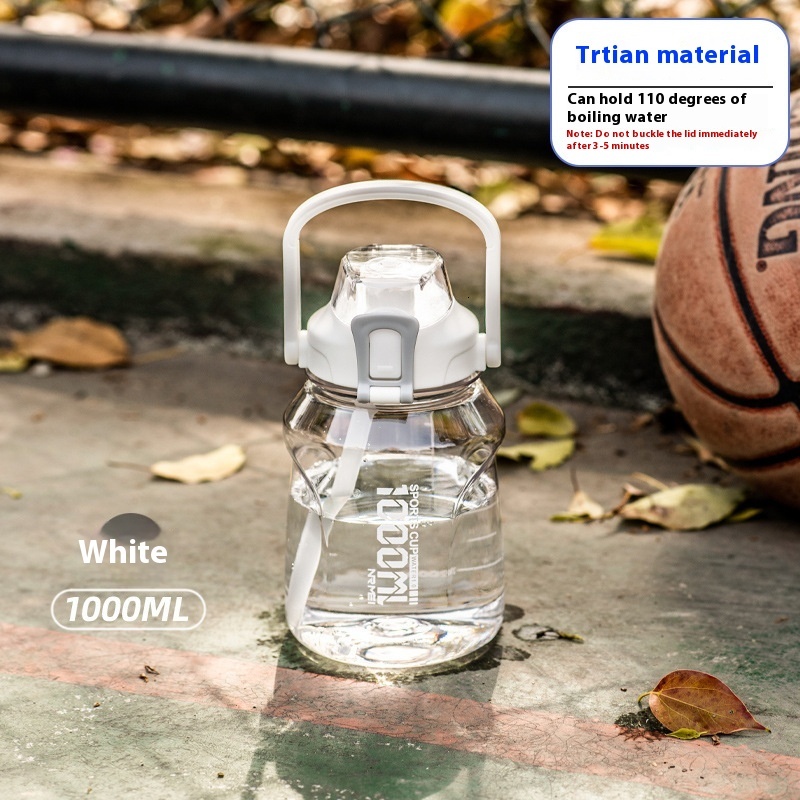 Large capacity heat-resistant super large water bottle for sports girls 2000ml summer straw cup drinking water bottle