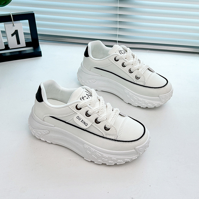 Ddmysports Instagram Korean Spring New Dad Female Student Sports Running Casual Thick Sole Elevated Shoes Y OUTDOOR