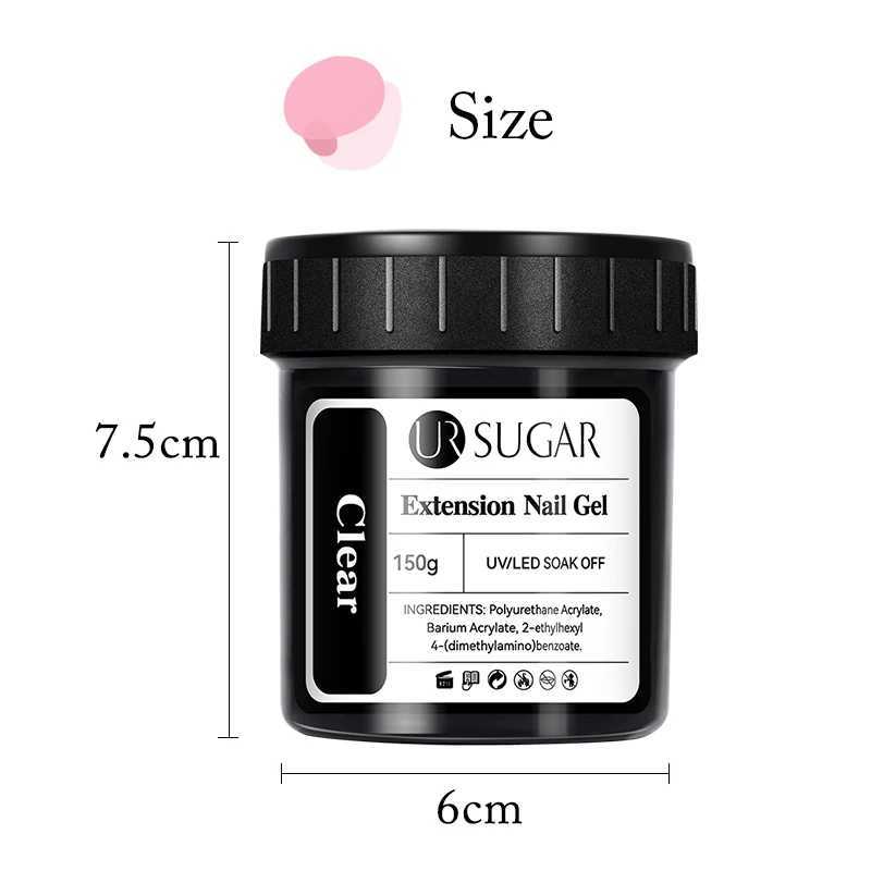 UR SUGAR 150g Fast Extension gel Pink Jelly Cream White Camouflage Finger French Hard gel UV LED gel Nail Art Design Ergonomics W240816