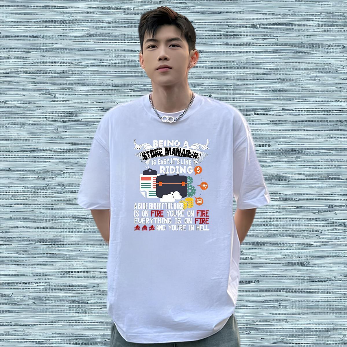 Soft Men T Shirts 230g Pure Cotton letter Summer Casual Custom Printing Round Neck Short Sleeve Tshirt for Man Woman Classic Top Tees