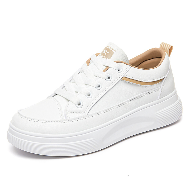Ddmysports White Women S Autumn New Breathable Student Korean Version Sponge Cake Shoes Casual Board OUTDOOR