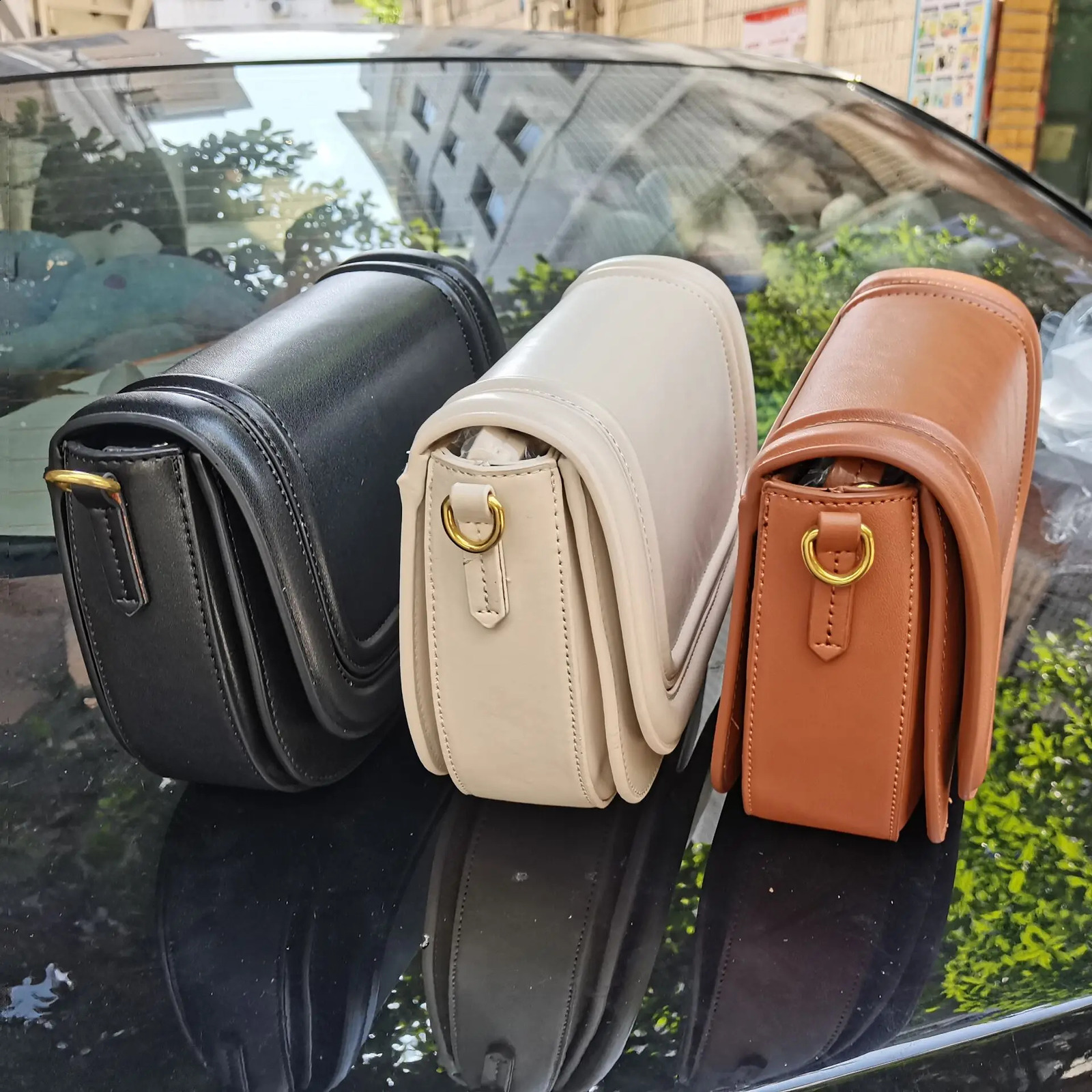 Fashion PU Leather Saddle Armpit Bags for Women Vintage er Shoulder Crossbody Bag Small Flap Purse and Handbags 240816 4