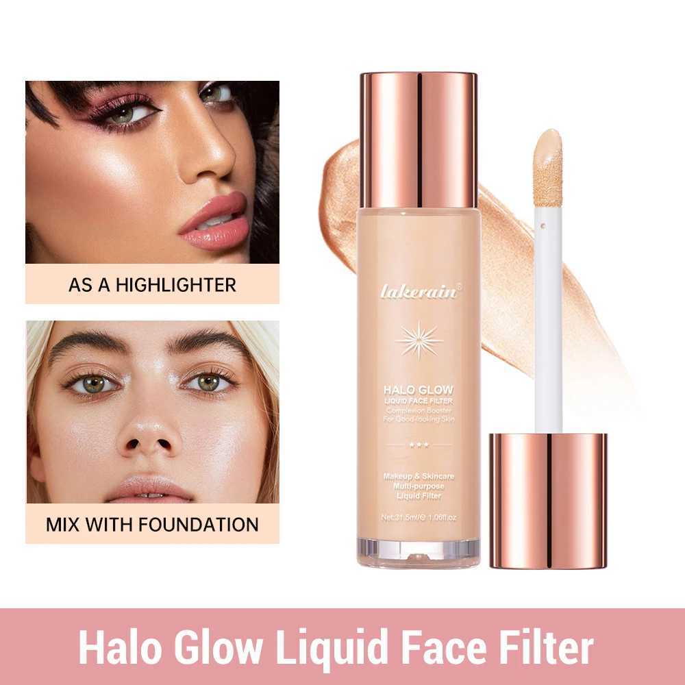 Halo Glow Liquid Filter Liquid Highlighter Face Contouring Pearlescent Makeup Brightener Bronzer Glow Body Face Contour Shimmer Y240816