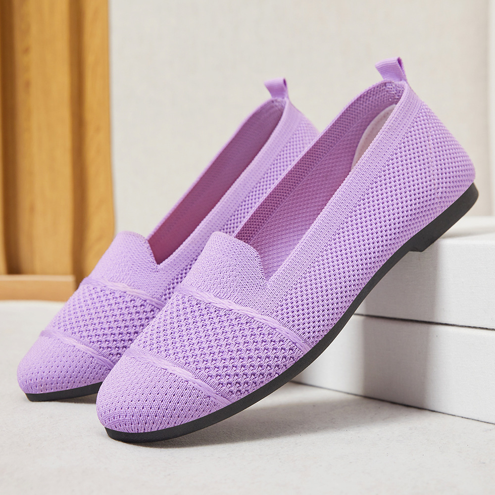Ddmysports Summer New Women S Single Breathable Flat Bottom Shallow Mouth Cloth One Step Stepping Mom Shoes Children OUTDOOR