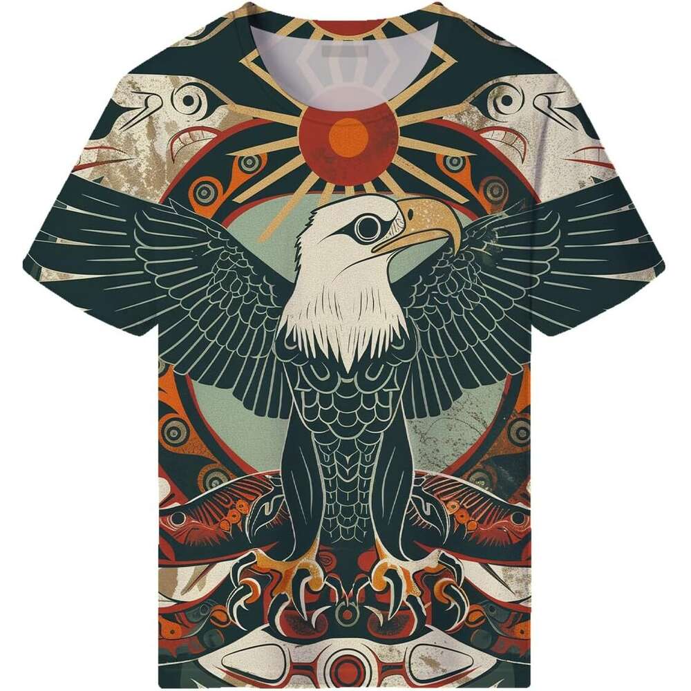 Mens T shirt Mexico T-Shirts for Men Eagle Totems Design Short Sleeve Shirts Novelty Themed Tee Top shirts tshirt graphic tee Casual tops summer cloth