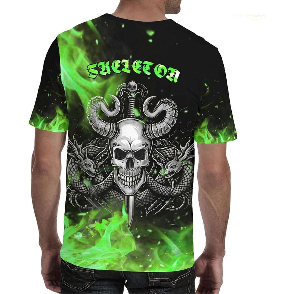 Halloween Mens T Shirt Crewneck T-Shirt Skull Fashion Casual Graphic Short Sleeve Tee Tops Male Clothing Shirts Tshirt Summer Clothes 2025