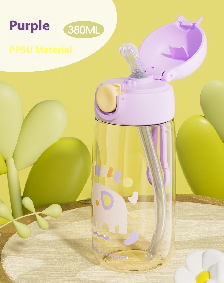 Safety First: Non-Toxic PPSU Baby Feeding Bottle with Built-in Straw - Perfect for On-the-Go Parents and Students