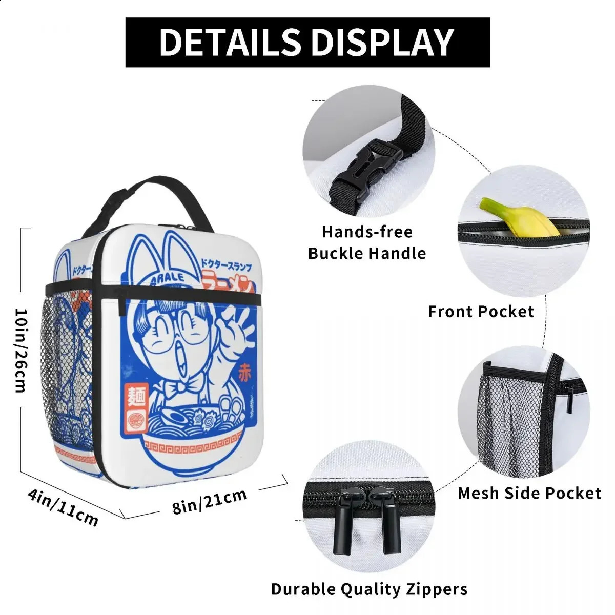 Arale From Dr Slump Thermal Insulated Lunch Bags Work Portable Box for Lunch Thermal Cooler Lunch Box 240816