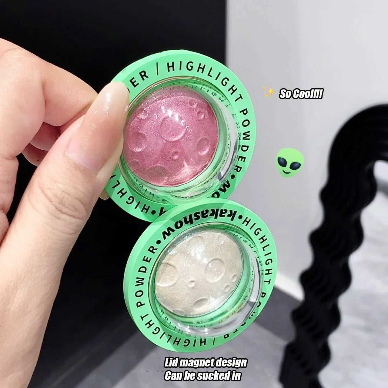 4 Colors Planet Highlighter Powder High Gloss Face Body Brightening Contour Natural White Pink Mashed Potato Eyeshadow Makeup Y240816