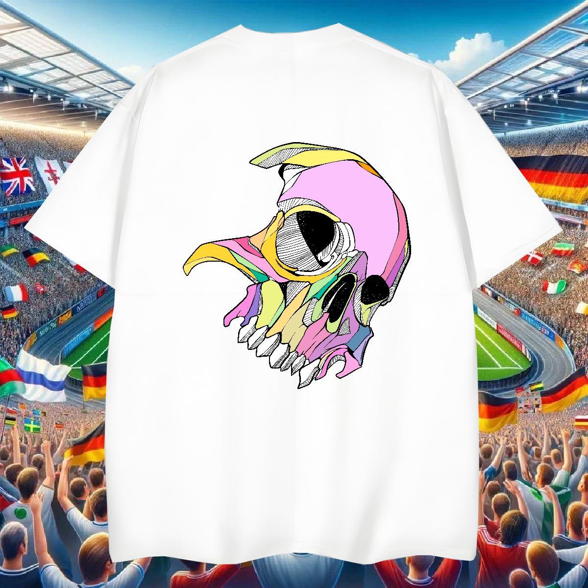 Comfortable Men T Shirts 230g Cotton skull Anime Printing Street Custom Anime Short Sleeve Soft Men Clothes T-Shirt 2024 Tshirts