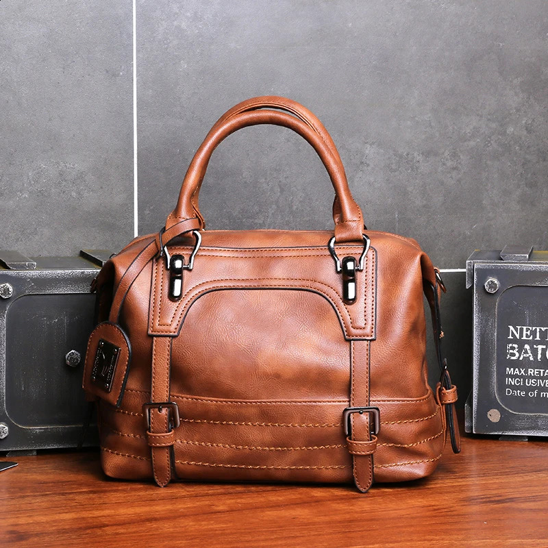 PU Leather Ladies Boston Shoulder Bags y Women Tote Handbags High Quality Female Top Handle Messenger Crossbody Bags 250528