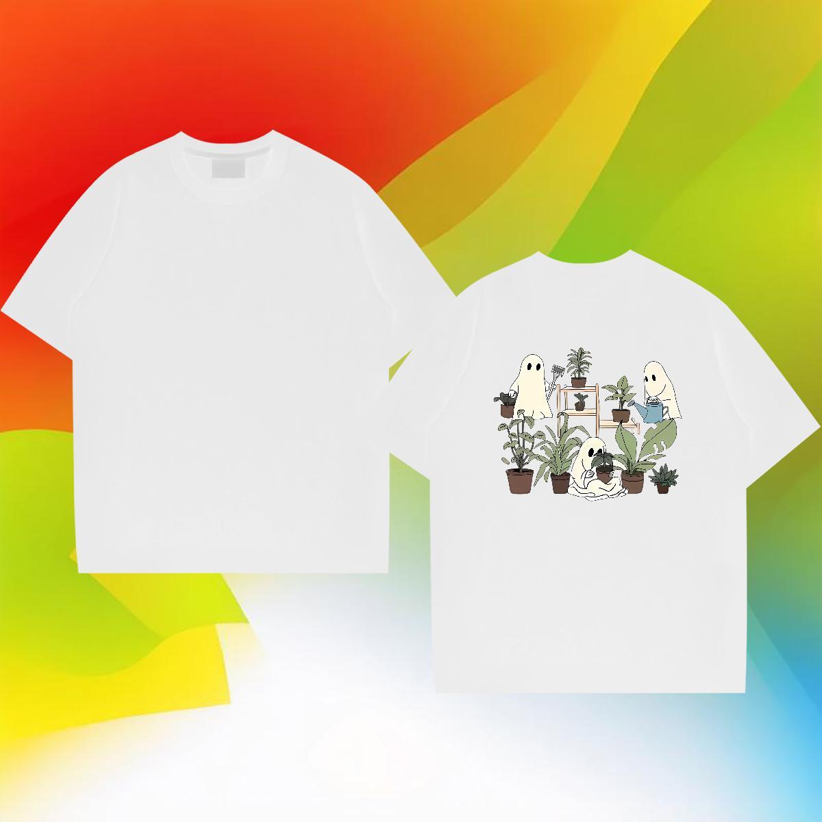 Loose T Shirts Men 230g 100% Cotton halloween Daily Outfit Cartoon Printing L-4XL Crew Neck Breathable Men Clothes T-Shirt Stylist Tops Tees
