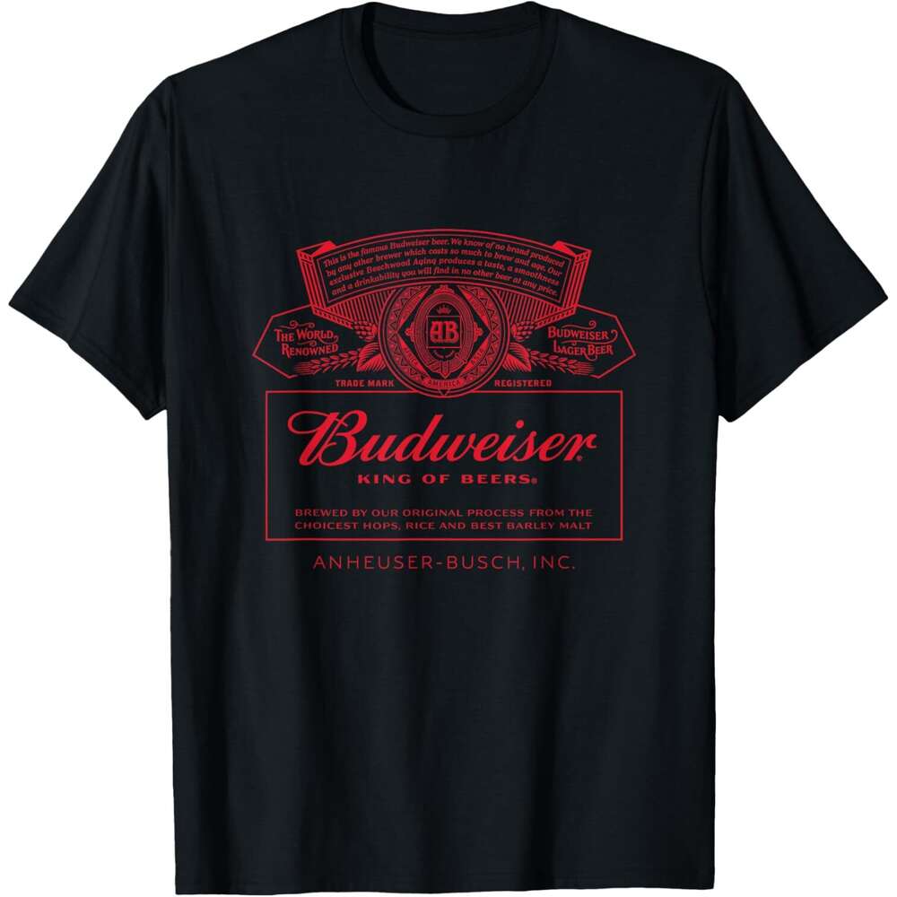 T shirt for Mens Classic Budweiser Can Label T Shirt Shirts Tshirt Graphic Tee Casual Tops Clothes Short sleeve