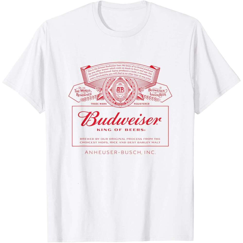 T shirt for Mens Classic Budweiser Can Label T Shirt Shirts Tshirt Graphic Tee Casual Tops Clothes Short sleeve