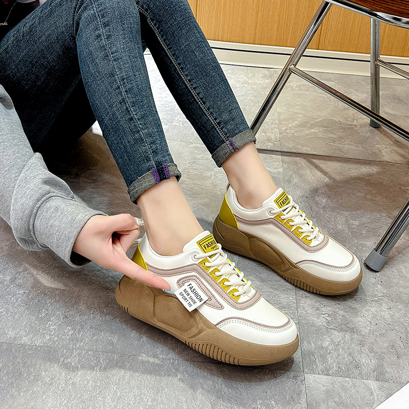 Ddmysports Little White Spring New Korean Versatile Female Student Thick Sole Board Casual Sports Breathable Women S Shoes OUTDOOR