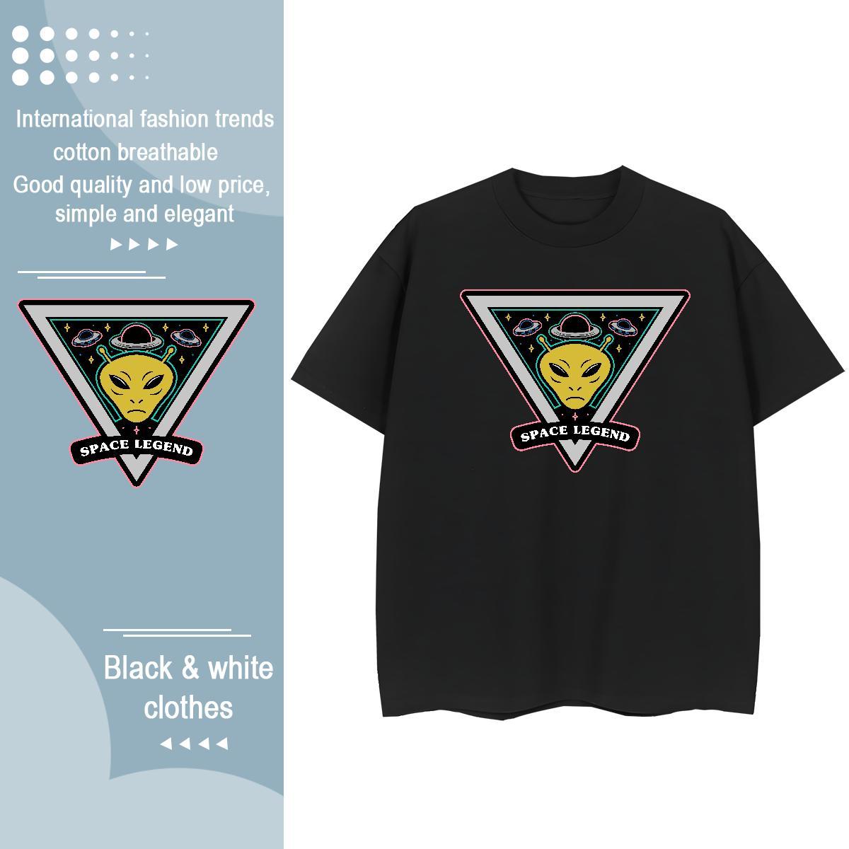Fashion T shirt Comfortable 230g 100% Cotton Tshirt for Man Woman DIY Logo ET Hip Hop Street Soft Top Tees