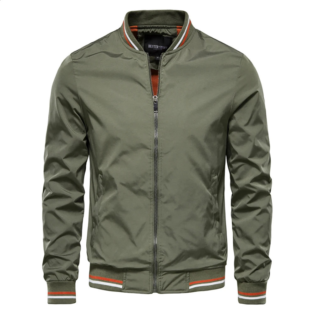 AIOPESON solid color bomber jacket mens casual slim fit baseball autumn fashion highquality 240816