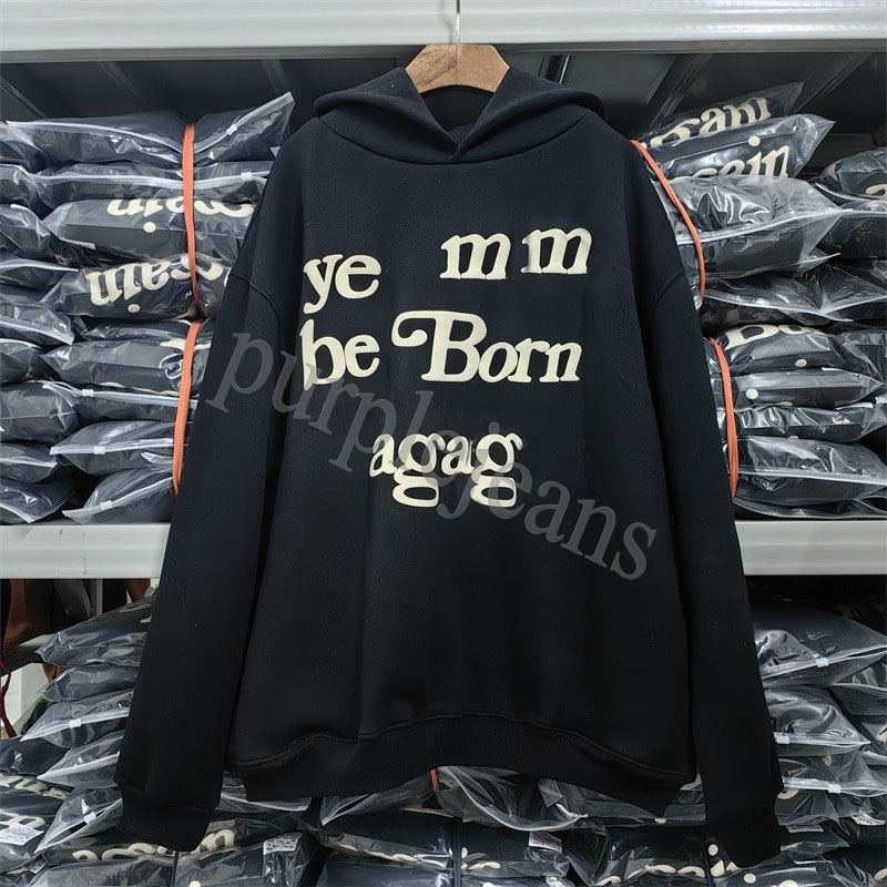 High Quality Classic Wests Designer Mens Hoodie Cotton Kanyes Ye Must Be Born Again Printed Womens Couple Yzys Vintage Pullo