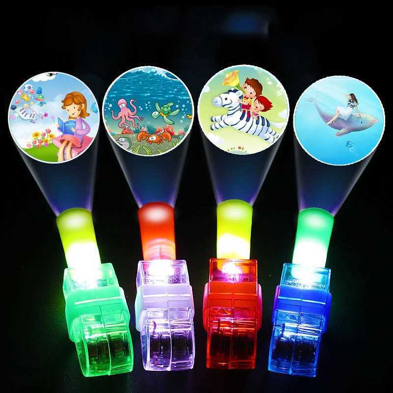 Concert Luminous Small Toy Cartoon Finger Lamp Multi-pattern Finger Light LED Projection Light Party Supplies Flashing Ring Prop Y240817
