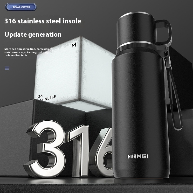 Luxury Large Capacity 1000ml Insulated Stainless Steel Teapot for Men - Portable Beverage Bottle