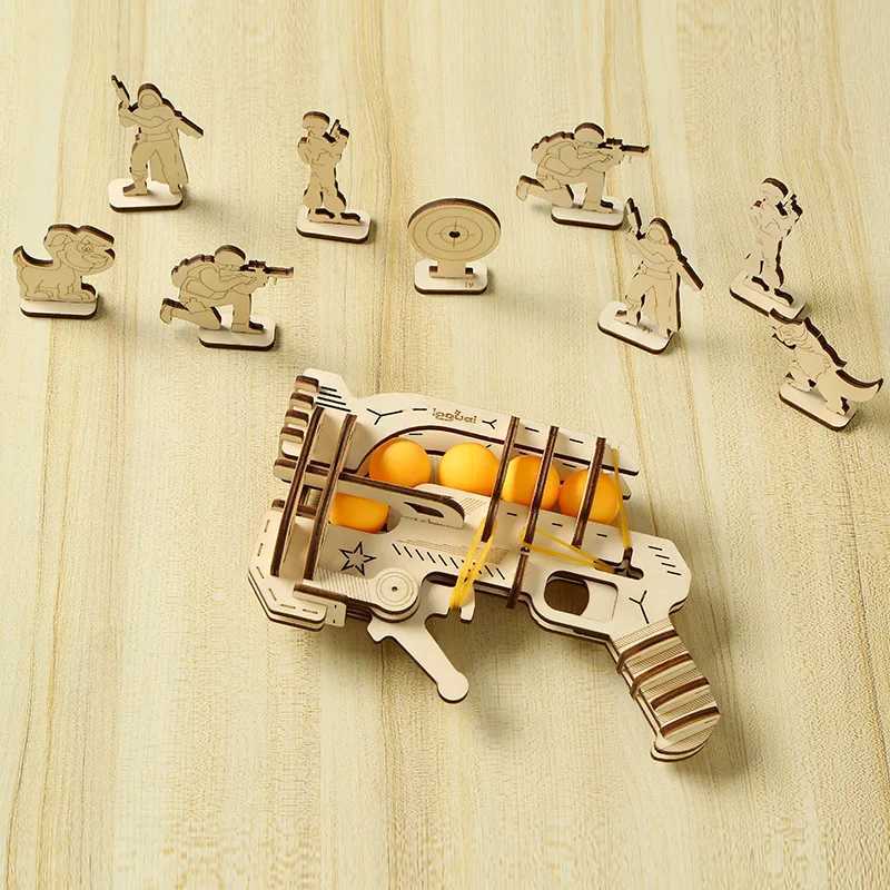 3D Wooden Puzzle For Kids Diy Wooden Model Kits Teens Puzzle Toys 3D Puzzle Wood Gun Set Exquisite Birthday Gift For Children CL240817