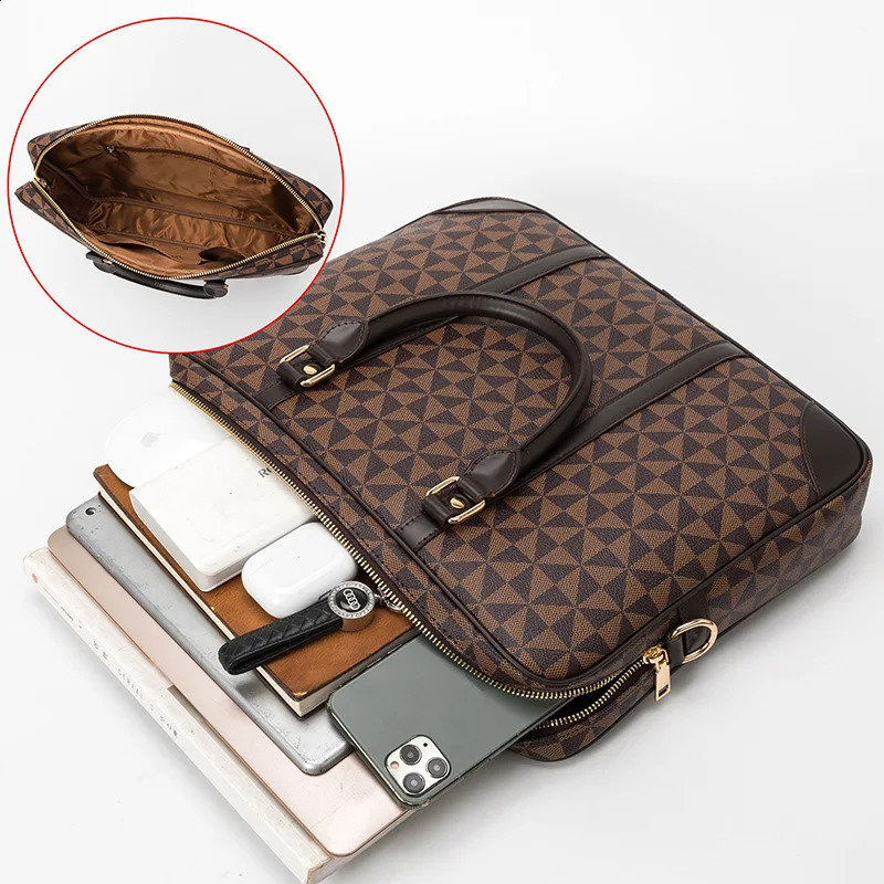 3 Copy Womens Laptop Bag for Men Suitcase Mens Executive Briefcase Replica Bags Handbag Man Leather Genuine 240816