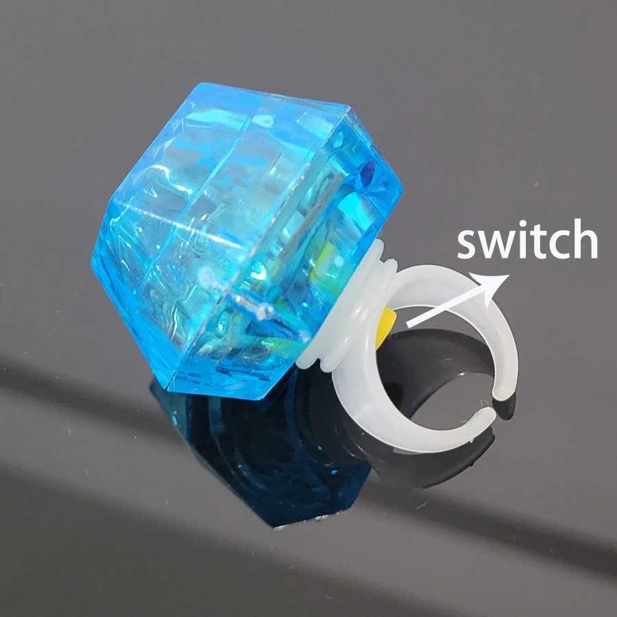 24Pcs LED Flashing Diamond Rings 3 Modes Light up Rings Colorful Flash Finger Light Wedding Party Glow In The Dark Party Supply Y240817