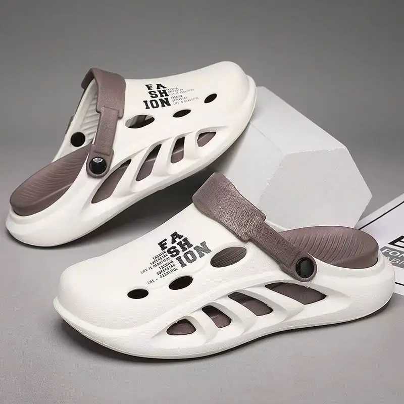 New Summer Indoor and Outdoor Mens Massage Sliding Side Sandals Beach Casual Shoes Soft Bottom Sliding Mens Flip Sandals W250414