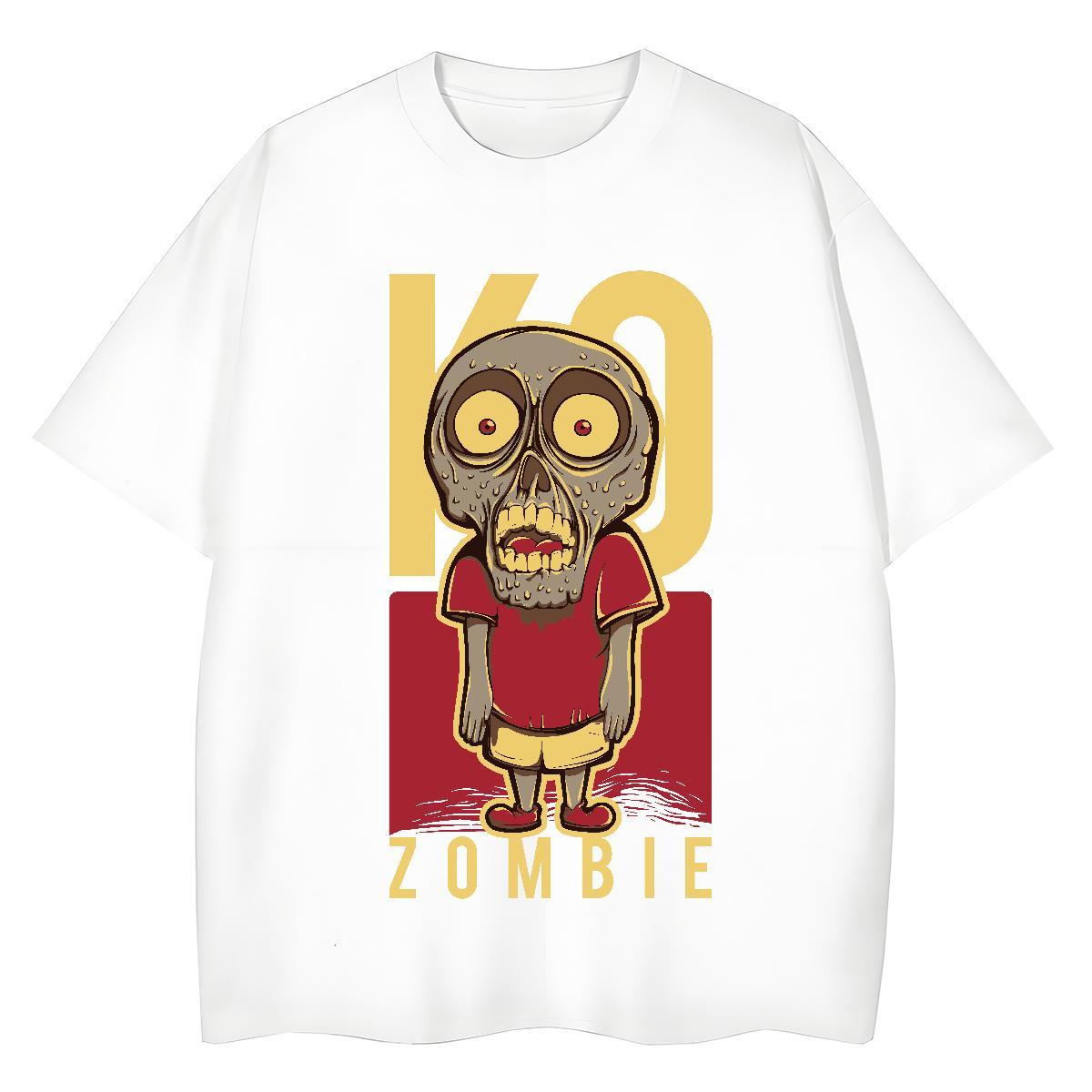 TOP Quality T-Shirts 100% Cotton 230g skull Street Wear Plus Size Cartoon O-Neck Short Sleeve Couples T Shirts New Top Tees