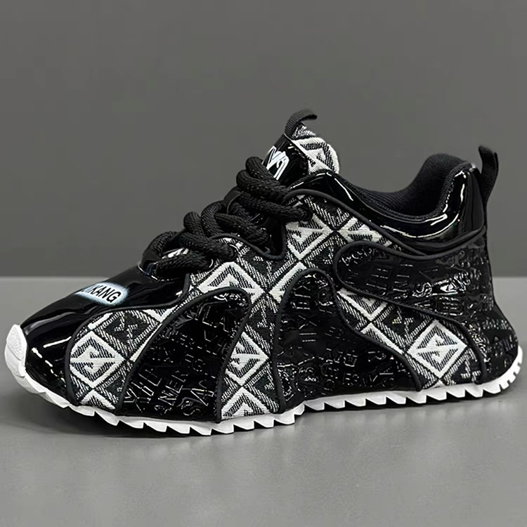 Men's patchwork thick soled height increasing casual sports shoes
