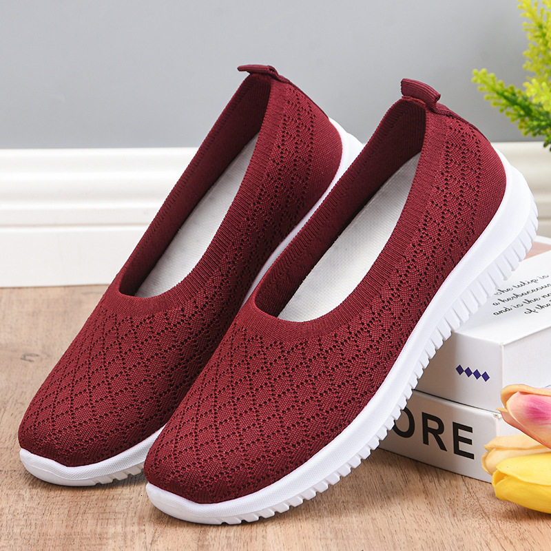 Ddmysports New Autumn Single Shoe Flat Casual Breathable Lightweight Shallow Mouth Comfortable Plus Size Women S Shoes OUTDOOR