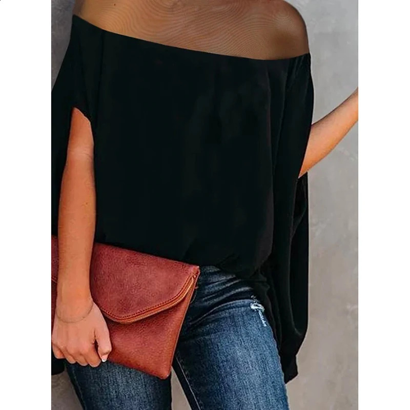 Krisnanas Fashion Womens Batwing Sleeves See Through Casual High Collar Shirt Top 240814