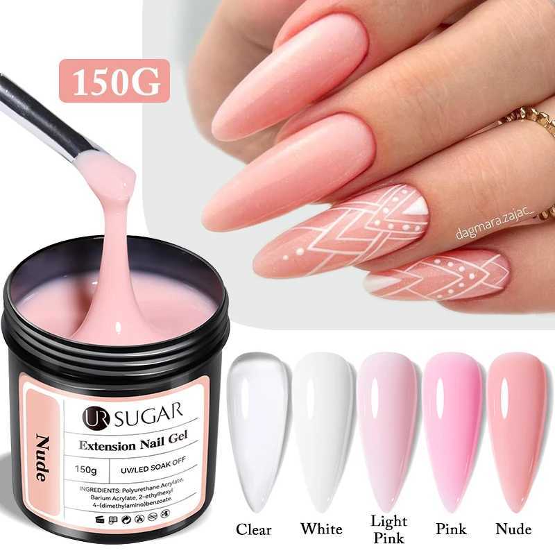UR SUGAR 150g Fast Extension gel Pink Jelly Cream White Camouflage Finger French Hard gel UV LED gel Nail Art Design Ergonomics W240816