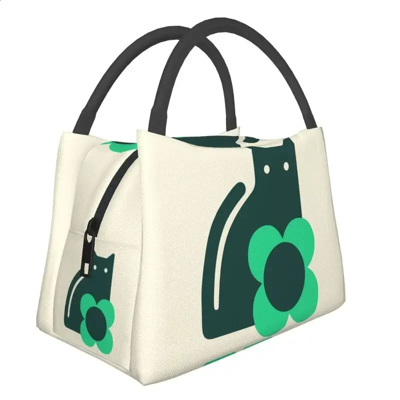 Orla Kiely Cat Insulated Tote Bag for Women Scandinavian Portable Cooler Thermal Food Lunch Box Hospital Office 240816