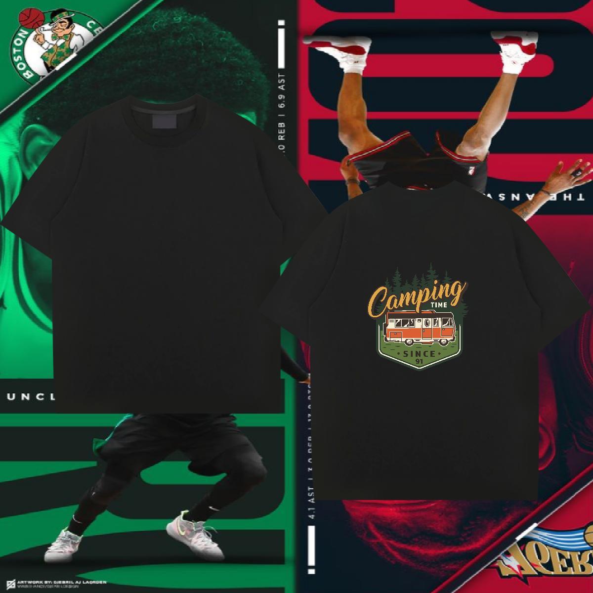 Free Shipping Mens T Shirts 230g 100% Cotton letter Street Wear Custom Cartoon Breathable Crew Neck Men Clothes T-Shirt Classic Casual Clothings