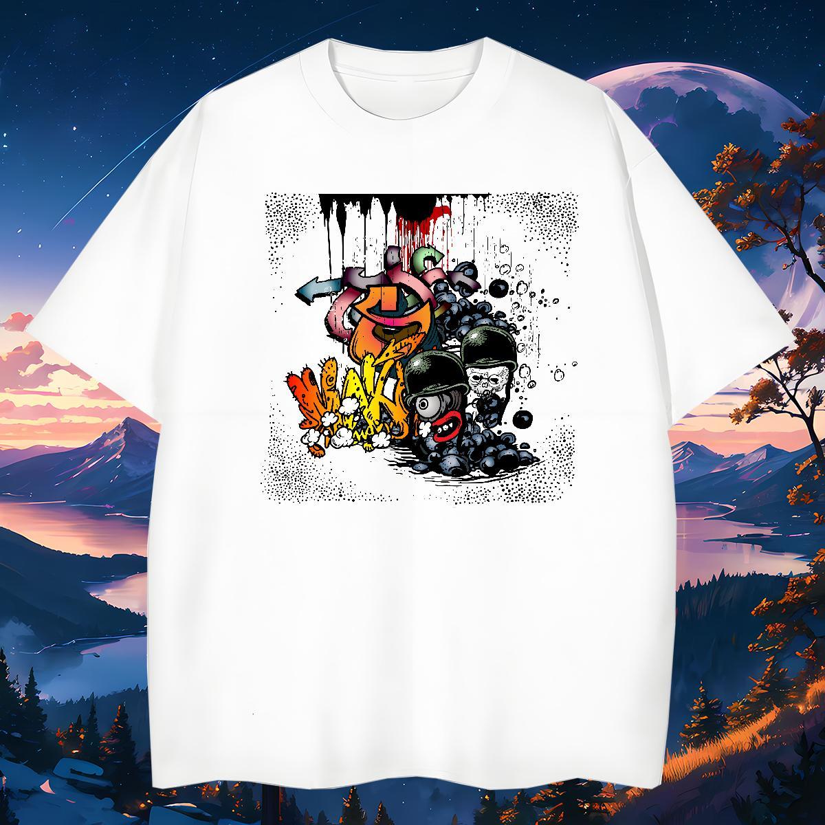 High Quality T shirt 230g Cotton skull Sports Casual Oversized 4XL O Neck Short Sleeves Couples T Shirts New Designer Tops