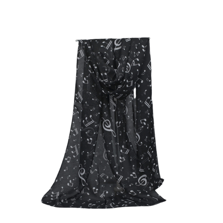 Party Favor Women chiffon scarves happy music notes scarves high quality printed scarf 5 colours Scarf Shawl kid Shawl for gifts LT1129