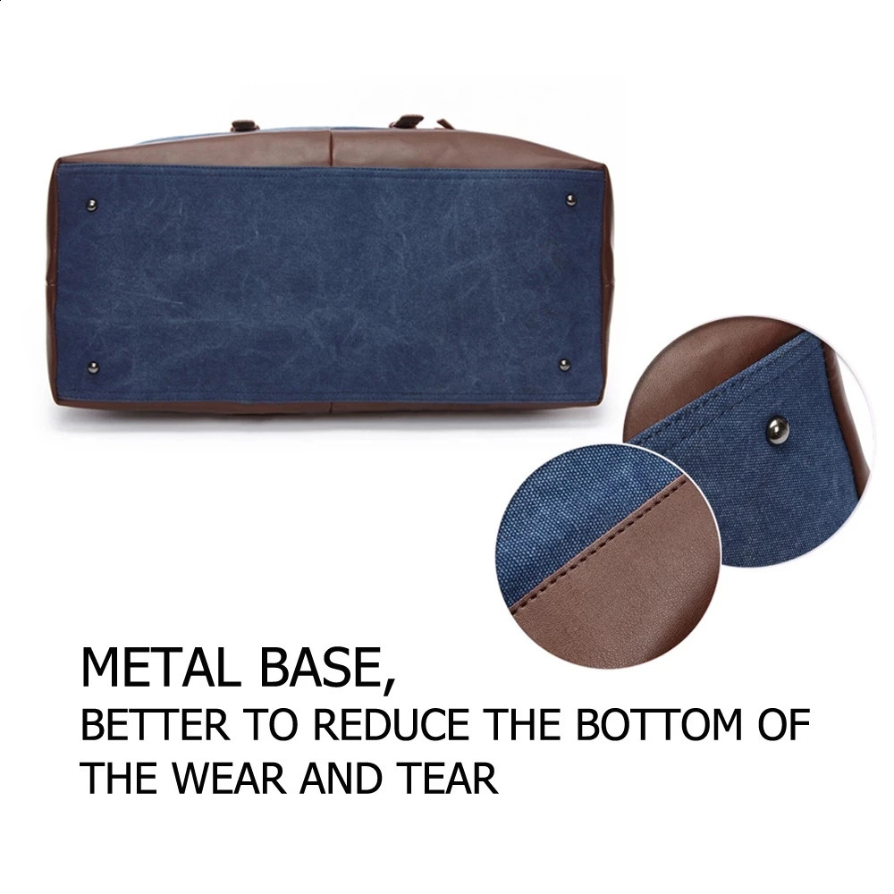 MARKROYAL Canvas Leather Men Travel Bags Carry On Luggage Bag Men Duffel Bag Handbag Travel Tote Large Weekend Bag Drop 240816
