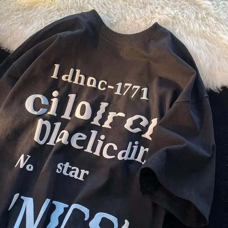 Womens printed 100 cotton oversized Tshirt Tees harajuku fashion plus large anime mens clothing street funny w240816